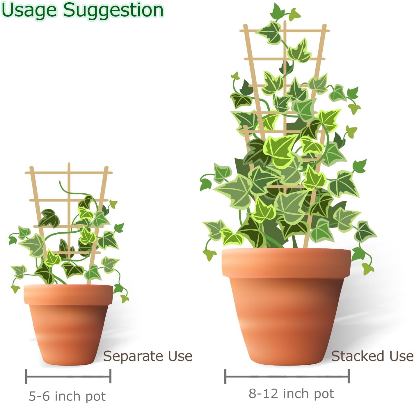 Enrejado bambú abanico 16pulg para plantas trepadoras