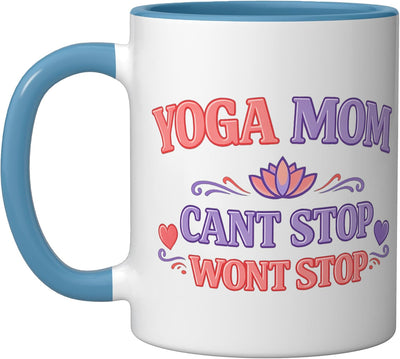 Taza Cerámica para Mamá Frase Divertida Azul Blanco