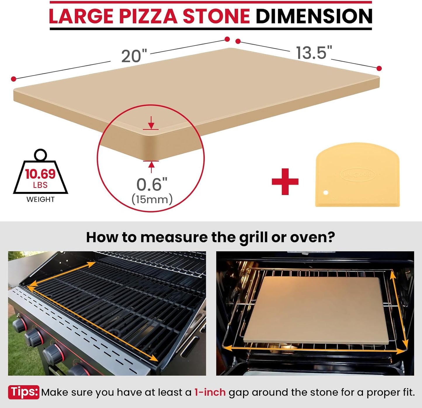 Piedra pizza 20pulg recta para hornear resistente térmico