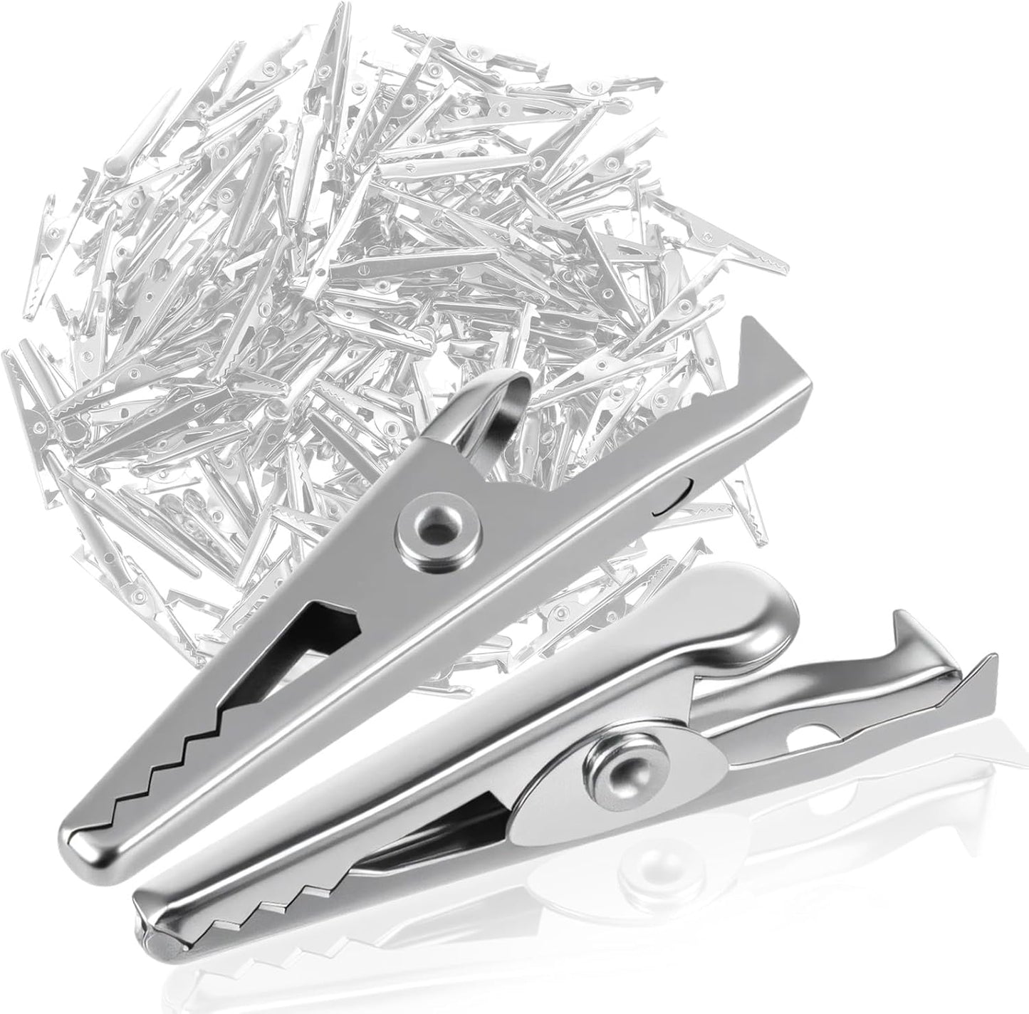 Pinzas cocodrilo metal 1.378pulg resorte plateado