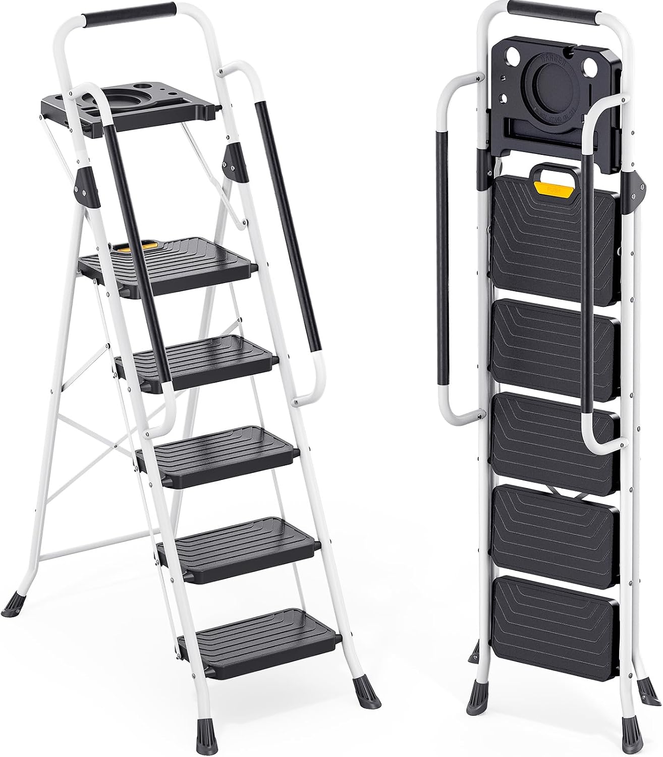 Escalera plegable acero 5 pasos antideslizante 800lbs