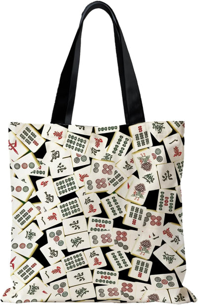 Bolsa tote de tela para juegos de mahjong, regalo reutilizable