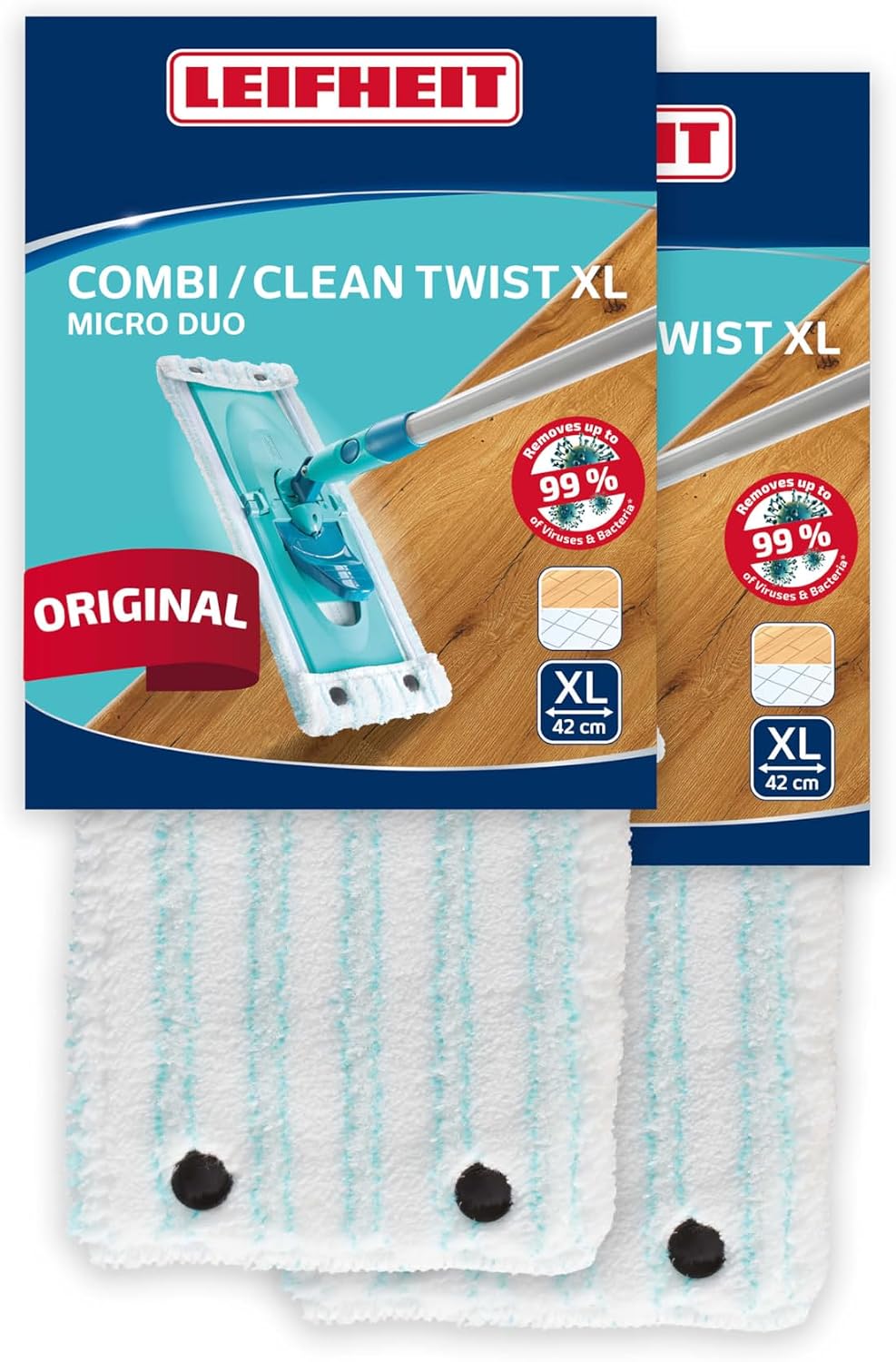 Juego 2 Pzas cabezal microfibra para mopa Twist XL