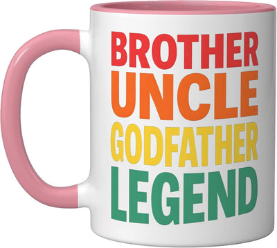 Taza cerámica Brother Uncle Godfather Legend Familia Rosa/Blanca