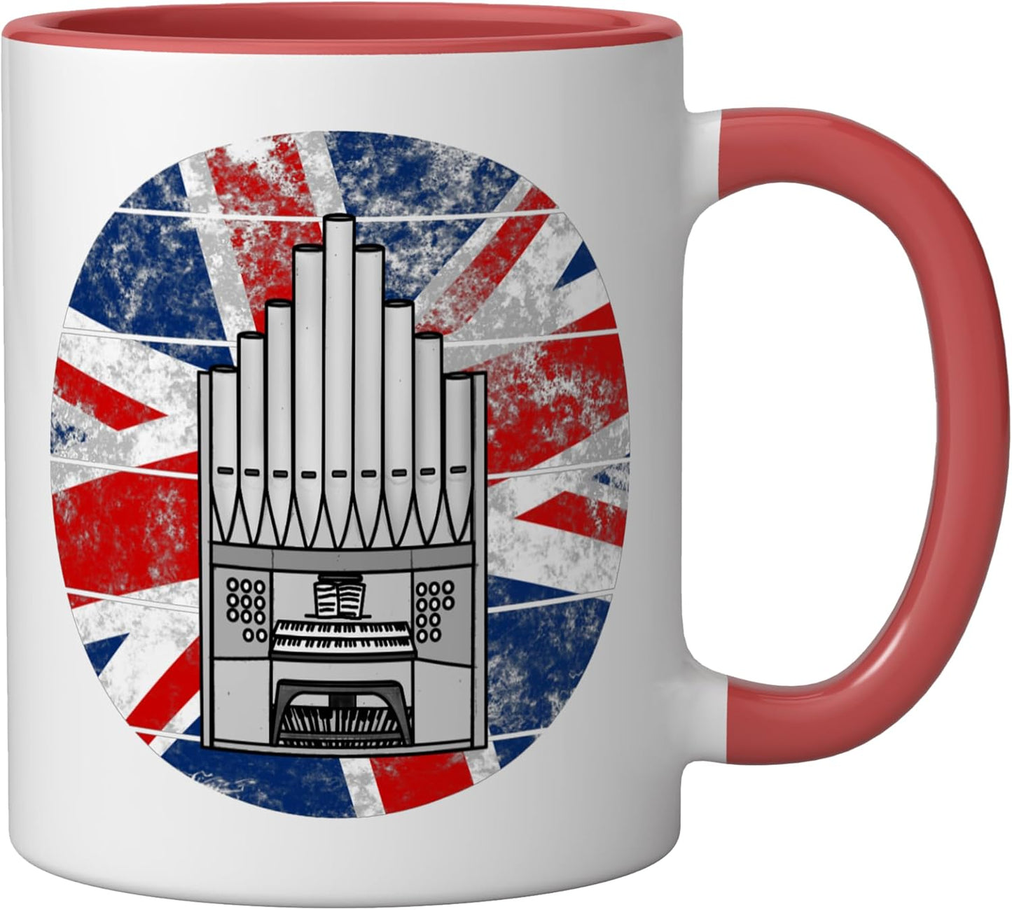 Taza cerámica con bandera del Reino Unido para organista británico