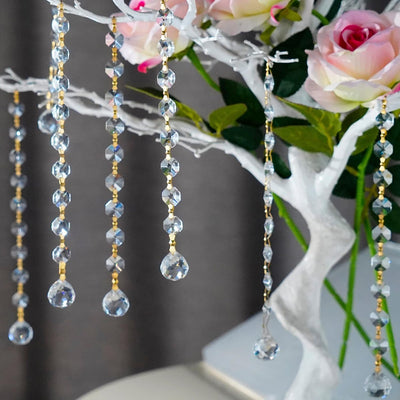 10 Pzas Cuentas Cristal 20mm para Guirnalda Candelabro