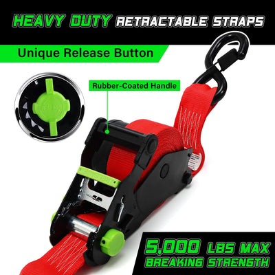 Correas trinquete retráctiles 5000lb color rojo