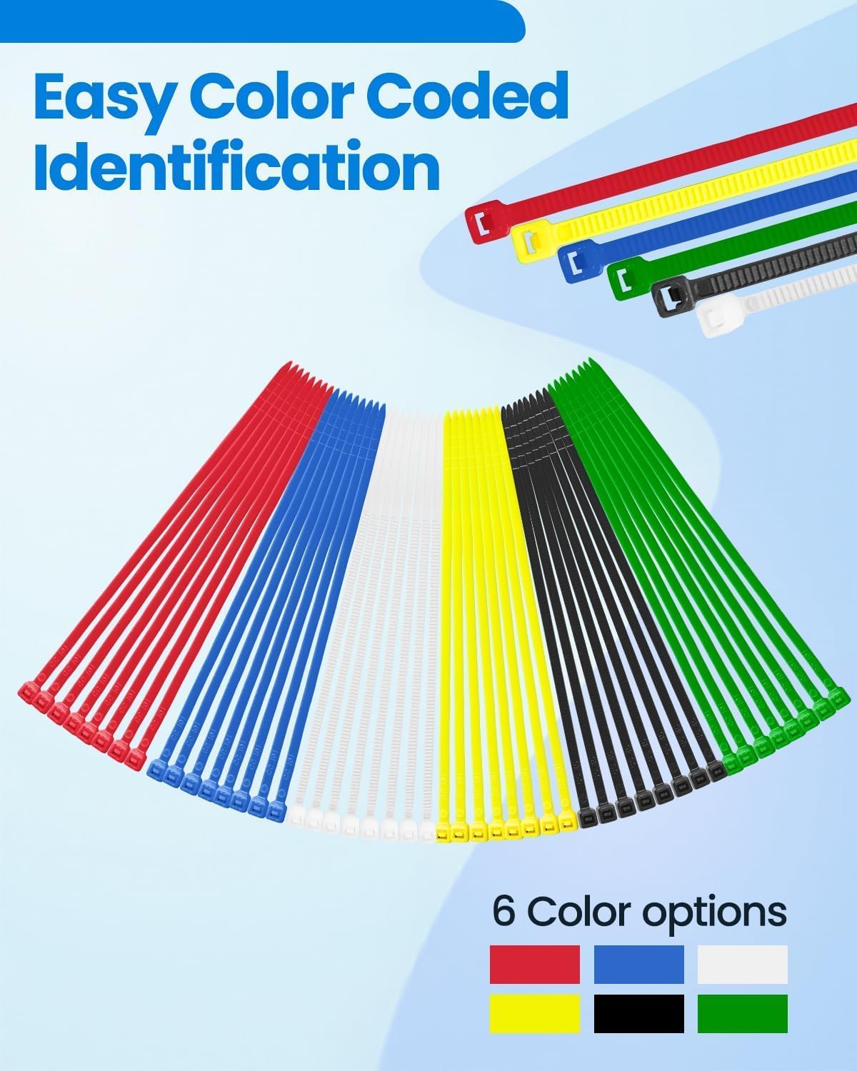 120 Bridas Cables 8pulg Multiusos Multicolor