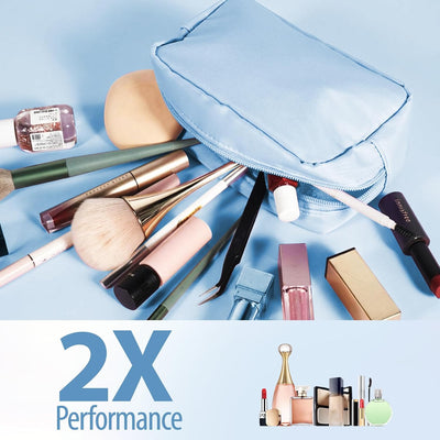 Bolsa de maquillaje nailon con cremallera para mujer