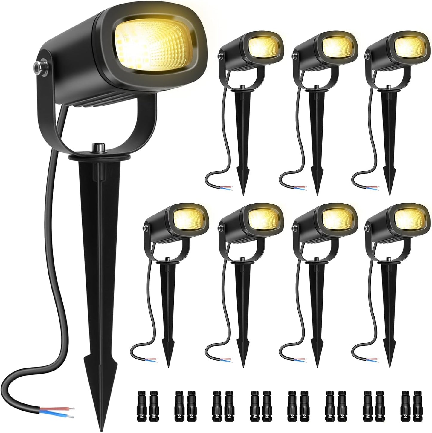 Luces LED paisaje 12W 2700K IP65 pack 8 focos exteriores