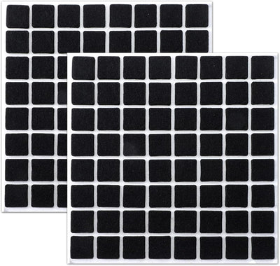128 Almohadillas Fieltro Cuadradas 3/4pulg para Patas Silla Negras