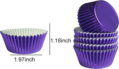 100 Pzas Papel Aluminio para Cupcakes Morado