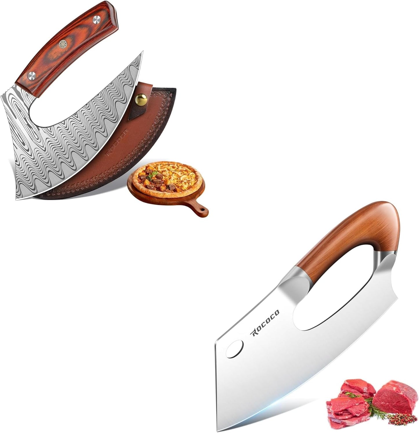 Cuchillo Ulu bronce acero inox para chef profesional