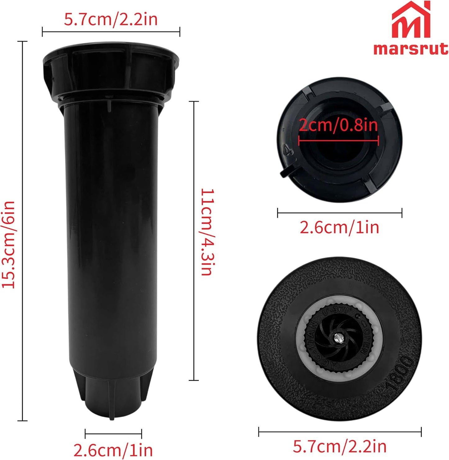 10 Cabezales Aspersor 360 Grados Jardín Negro