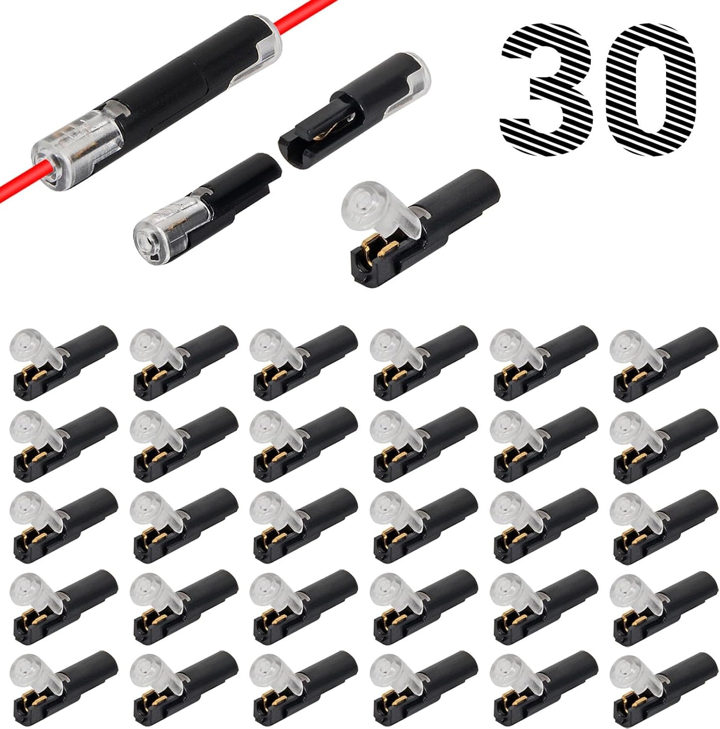 30 Conectores Cable Hebilla Ignífugo para Luces LED