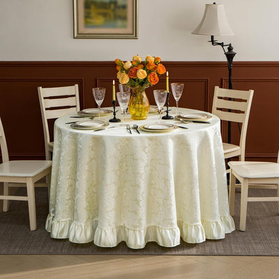 Mantel redondo en relieve retro impermeable lavable