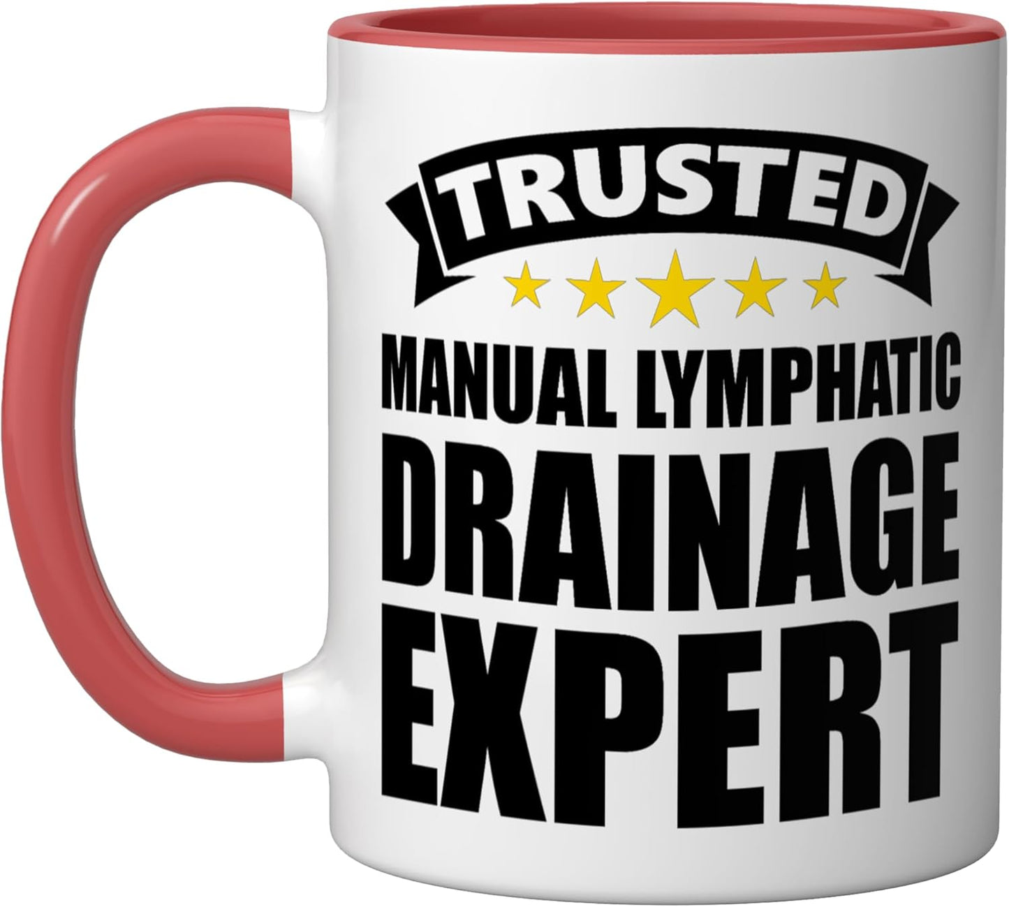 Taza cerámica drenaje linfático rojo blanco