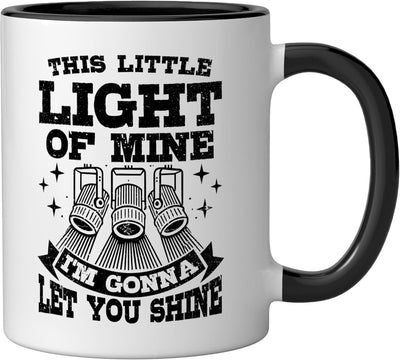 Taza cerámica Lighting Tech Humorista técnico de luces negro/blanco