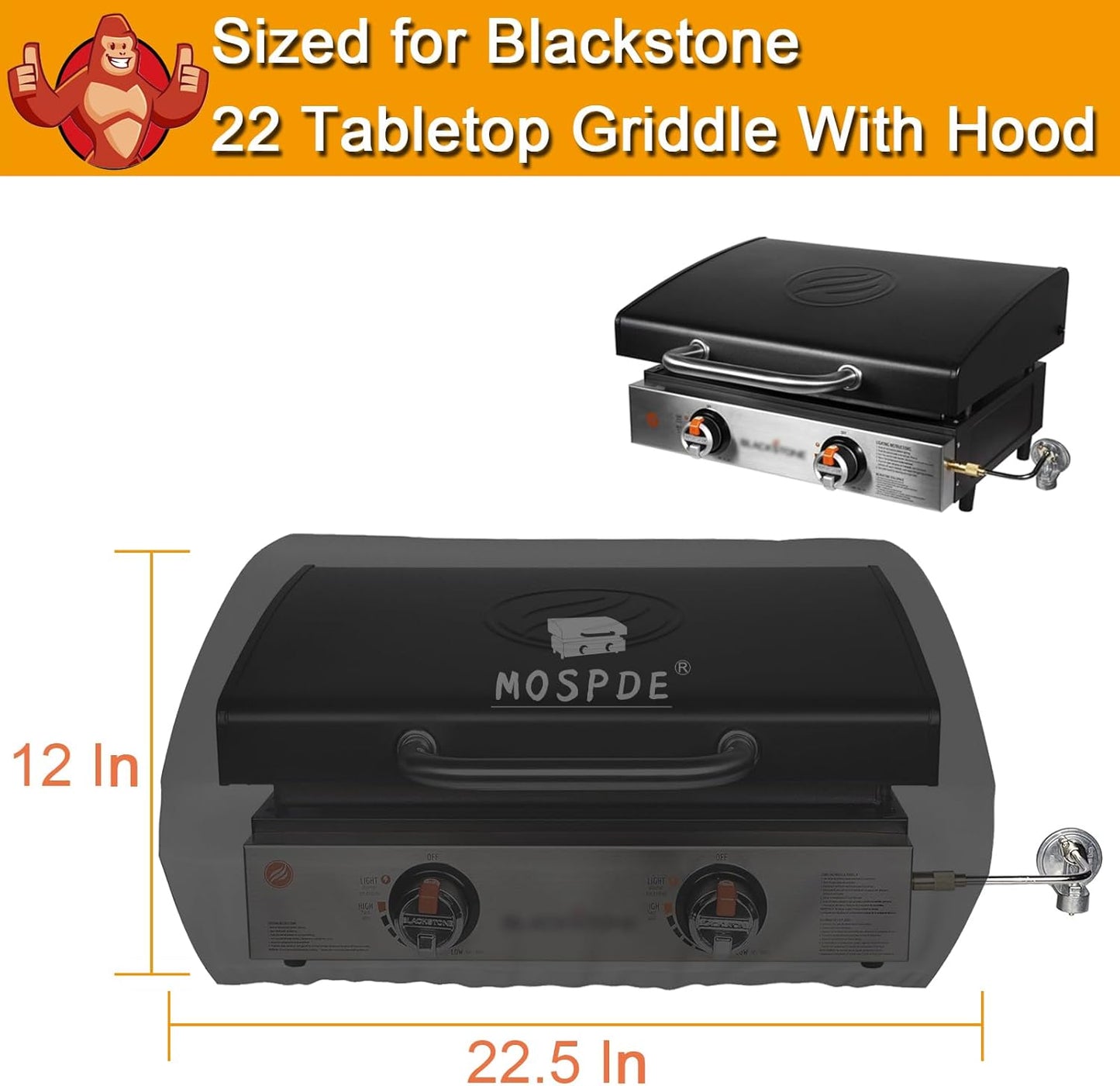 Cubierta parrilla 22pulg Blackstone con capucha resistente