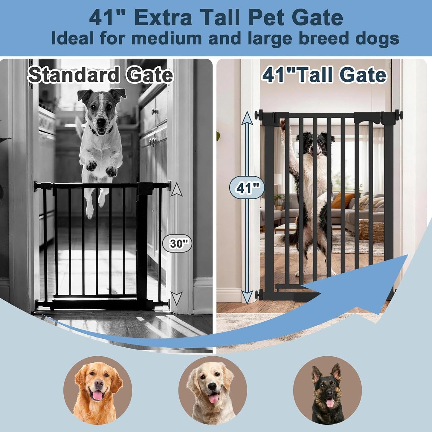 Puerta perros alta 41pulg cierre auto ajustable