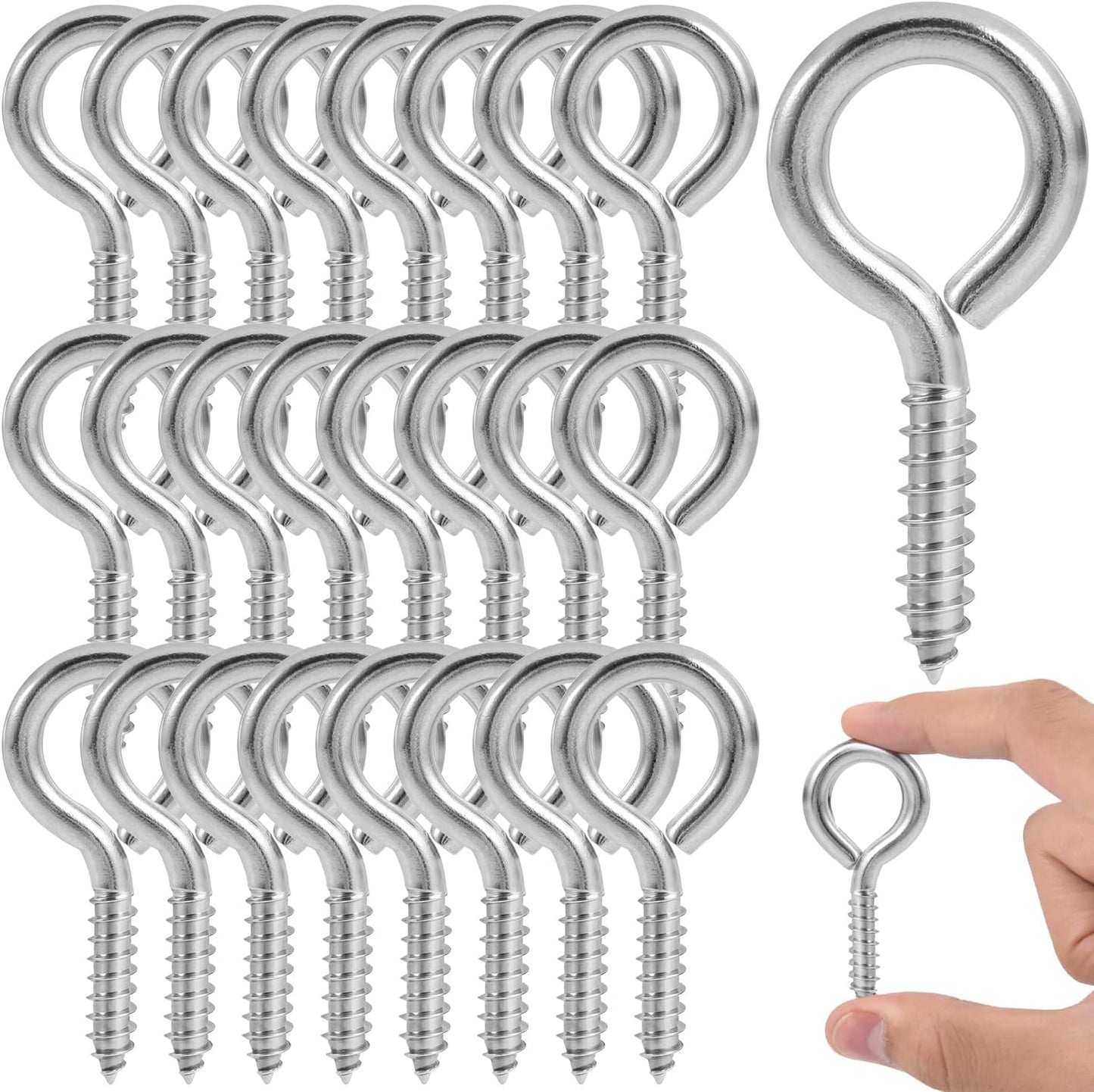 24 Pernos Gancho 2.55pulg Acero Inox 304 Carga 200lb