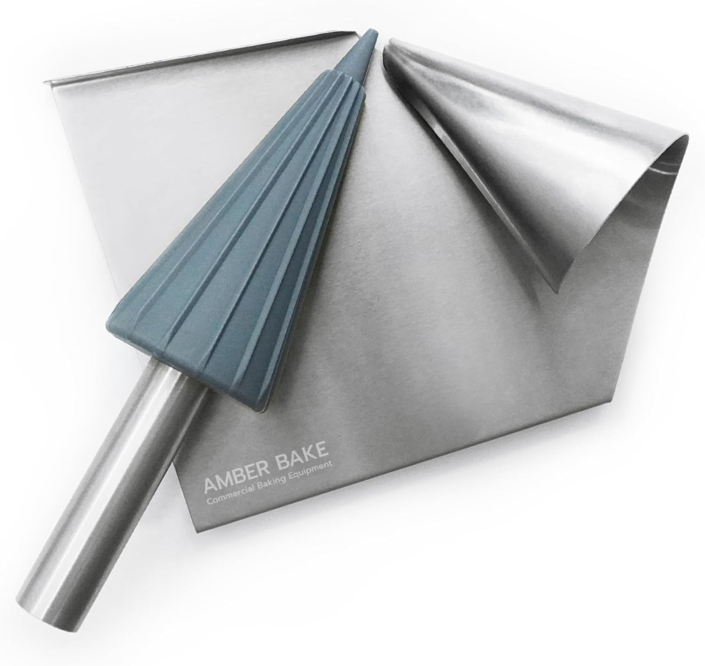Rodillo cono gofre acero inox con funda silicona mediano