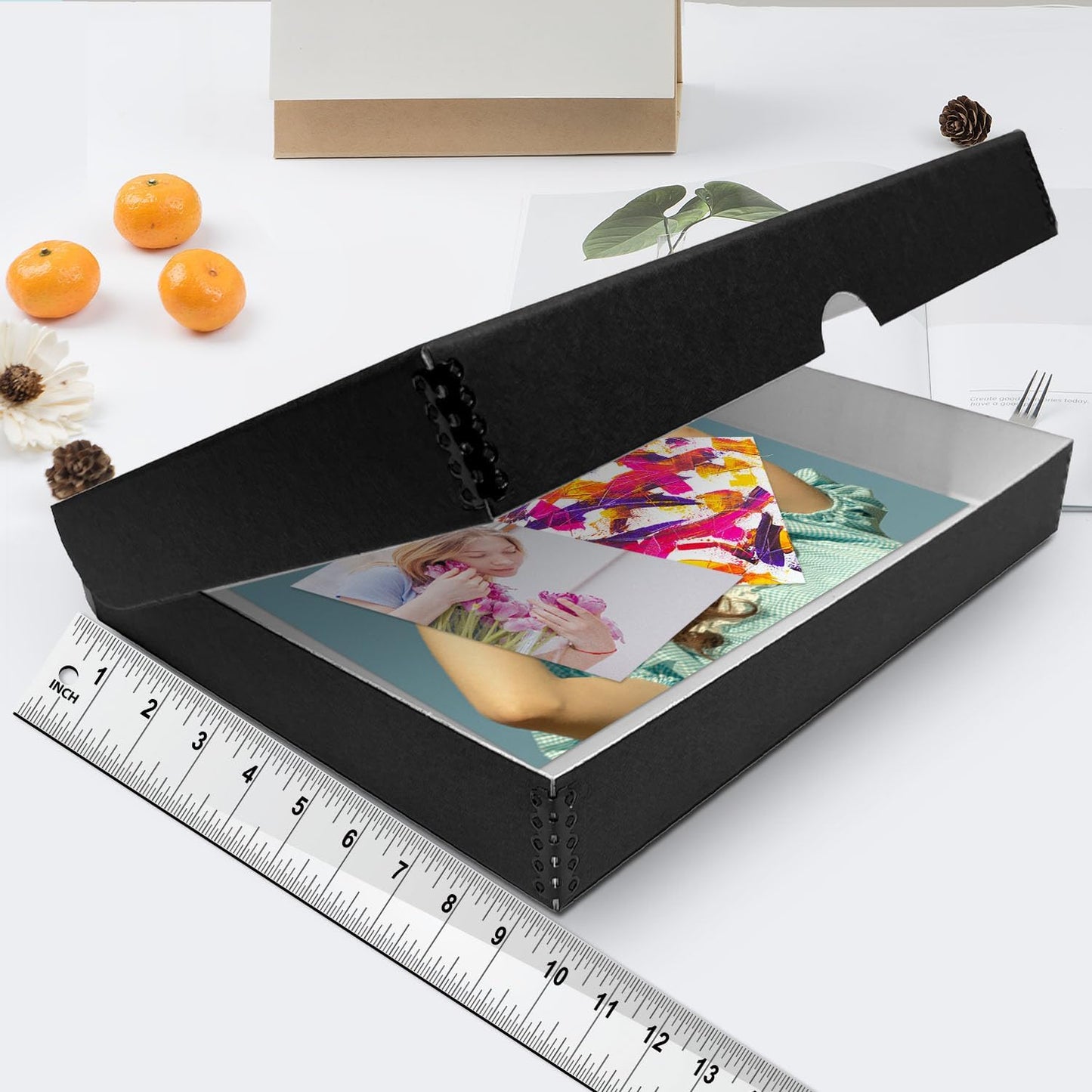 Caja almacenamiento folio metal 9.5x12.5pulg