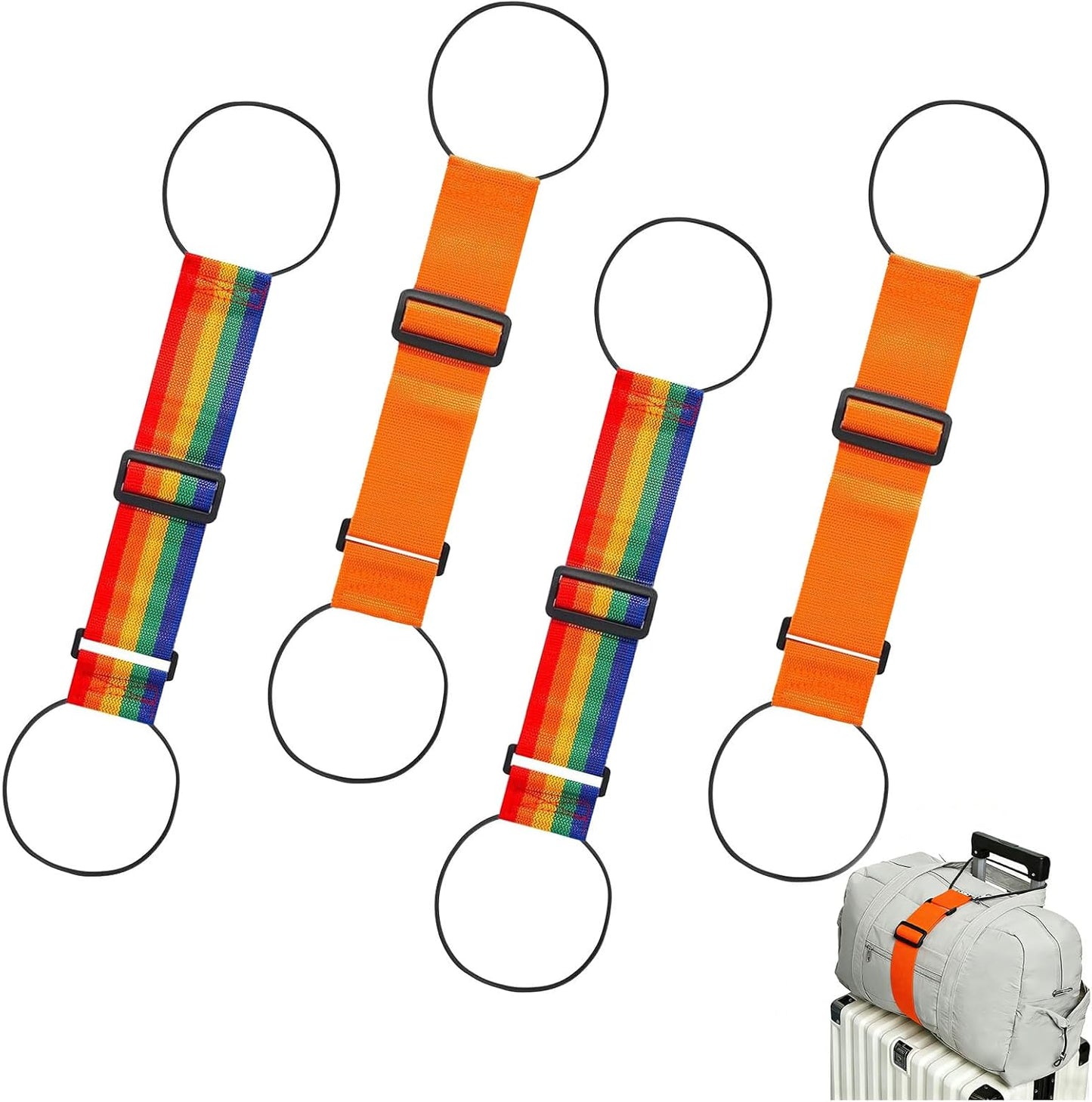 Correas ajustables para maleta elásticas 4PCS naranja