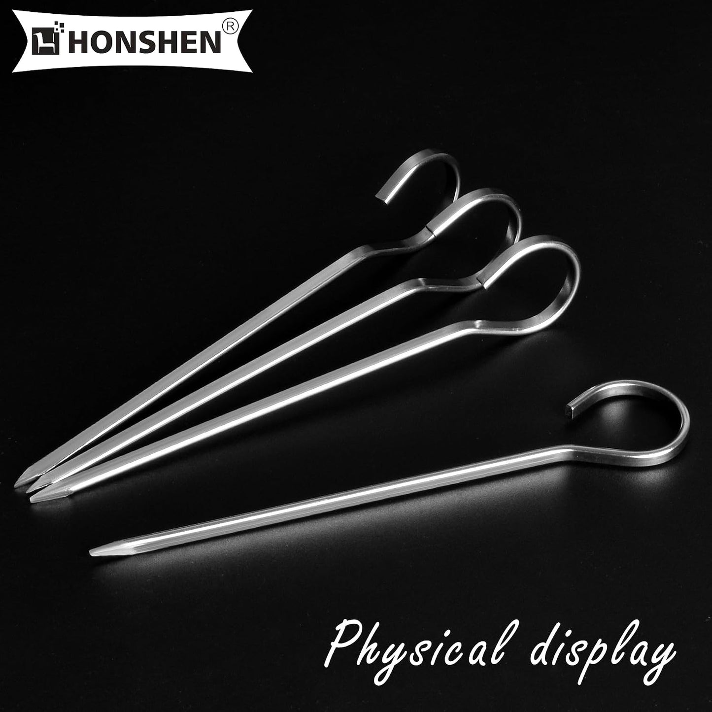 Brochetas planas acero inox 4.75pulg 12pzas