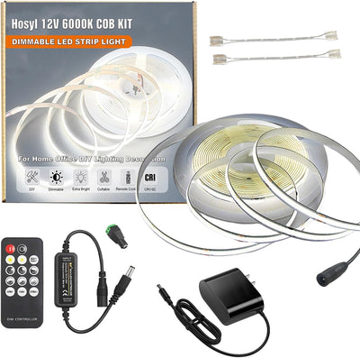 Kit tira LED COB regulable control remoto RF 12V certificado UL