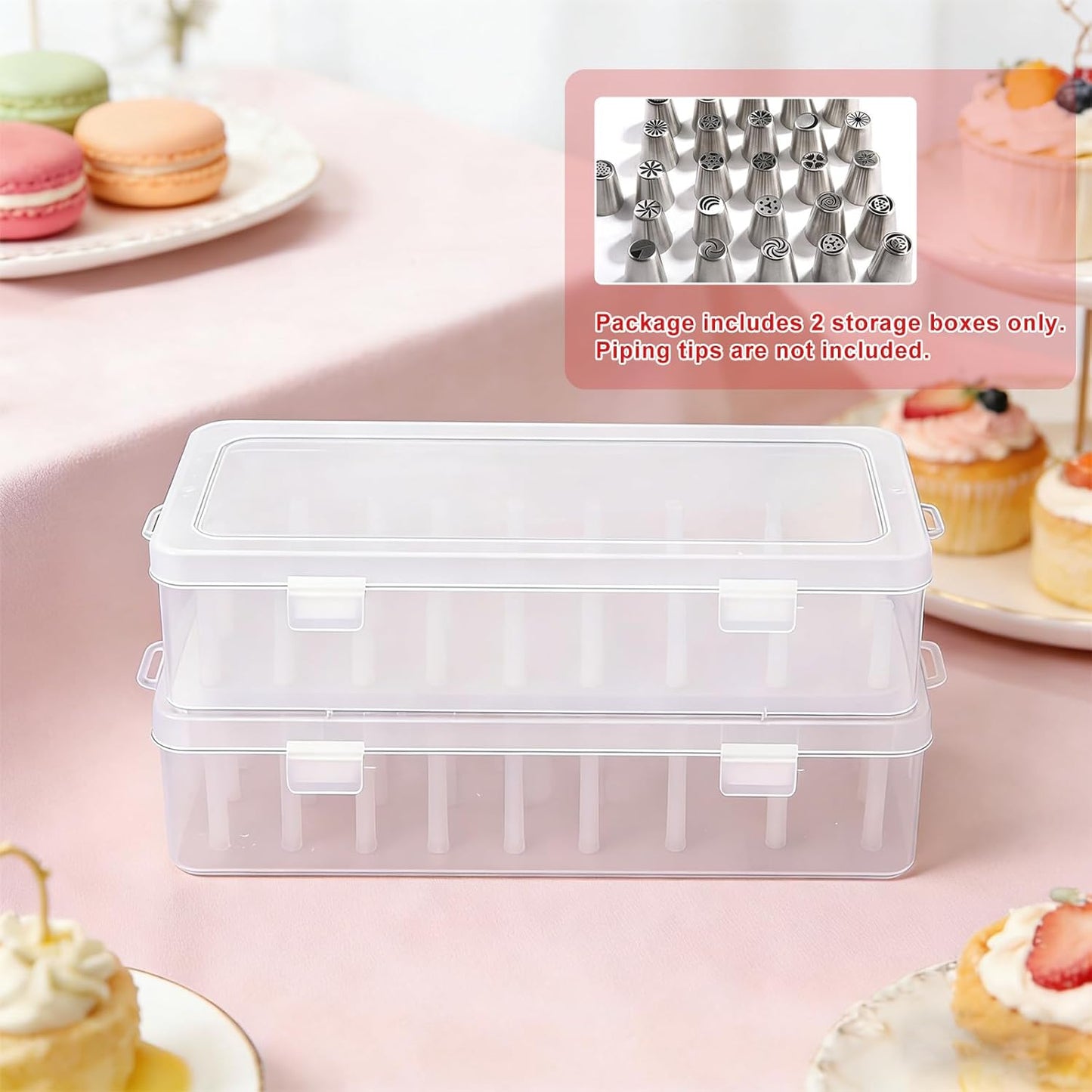 Caja organiz. puntas tubería plástico transparente 84 pzas