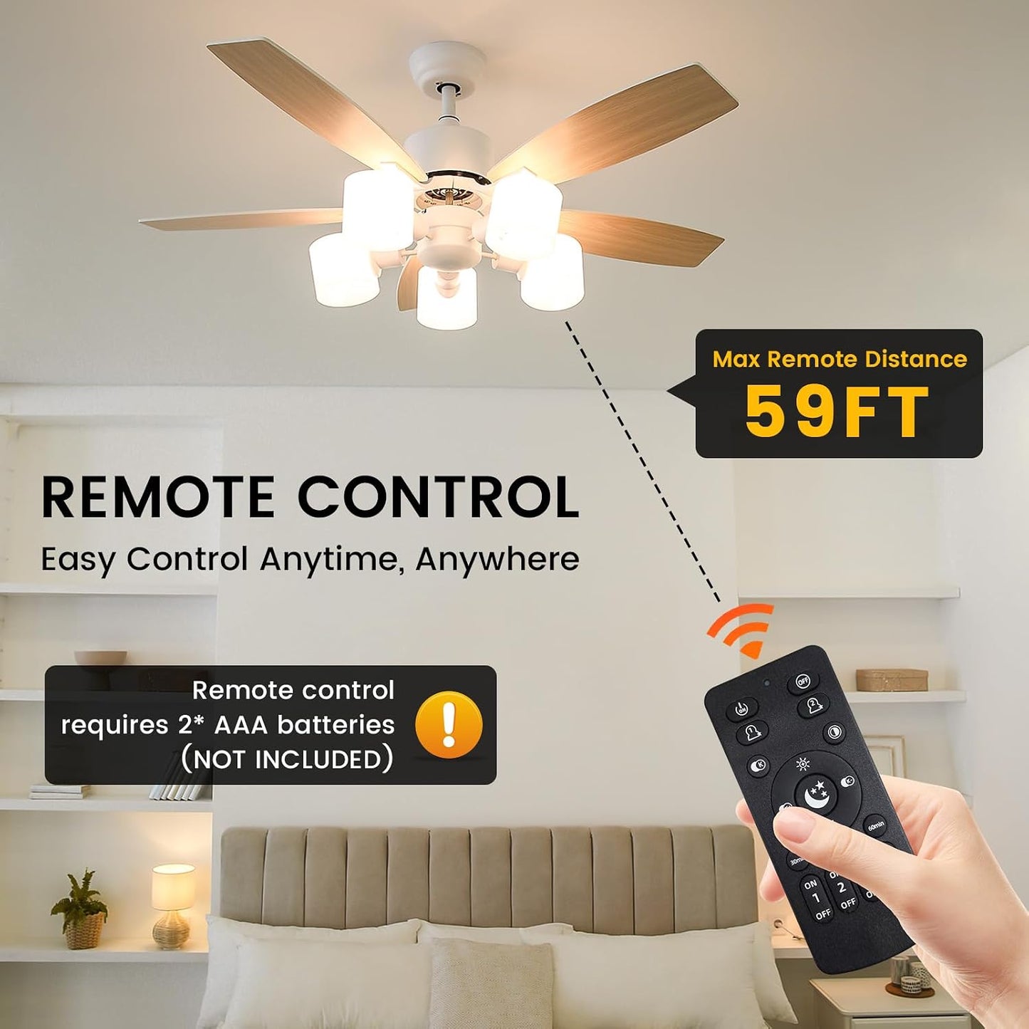 3 Bombillas LED E12 Regulables 3000K-6000K con Control