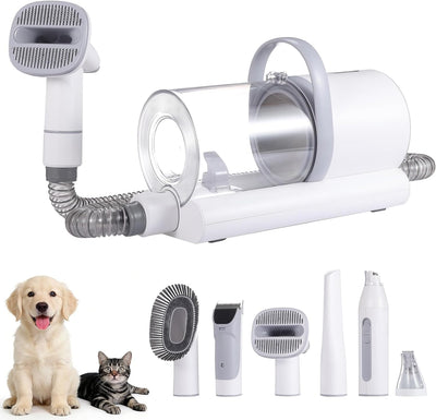 Kit aseo perros aspiradora 6en1 pelo bajo ruido 1.5L cortadora