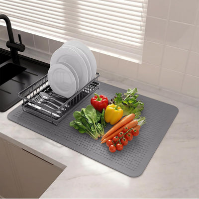 Tapete secador silicona gris 28x19.7pulg antideslizante