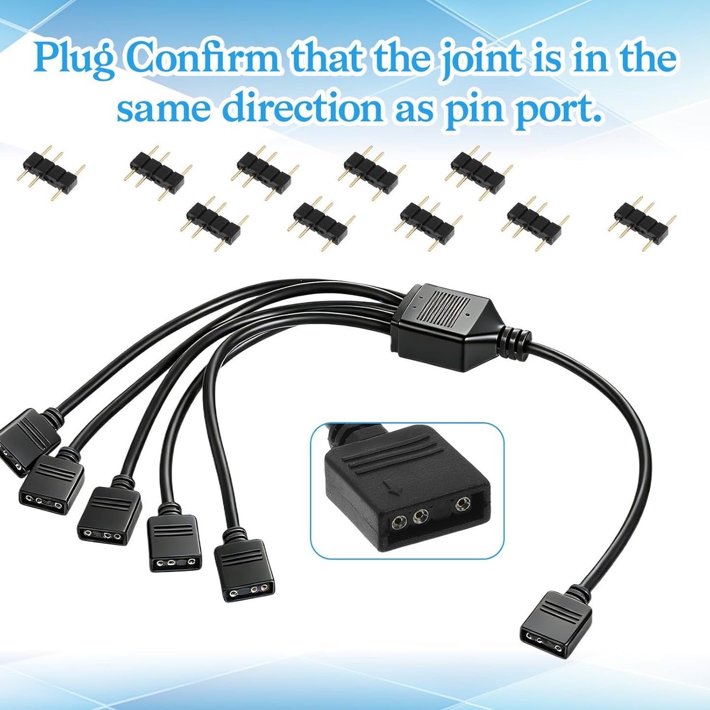 Cable divisor ARGB 1 a 5 para luces RGB de PC