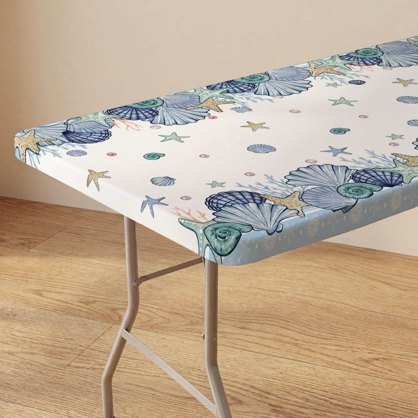 Mantel de verano rectangular 72 x 30 pulgadas diseño concha de playa y mar
