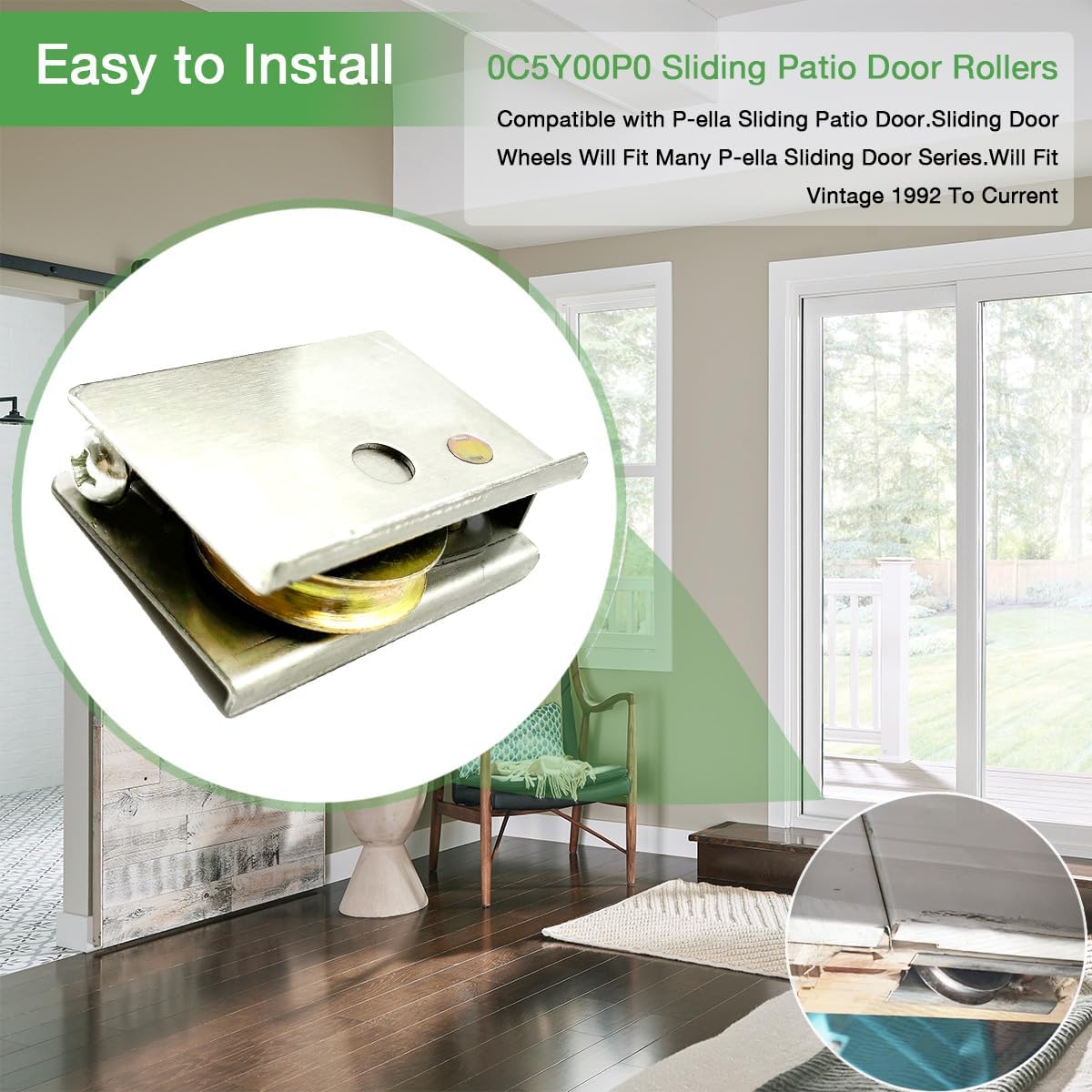 Rodillos puerta corrediza compatibles Pe-lla 1-1/2pulg