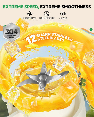 Batidora portátil sin BPA 15oz recargable fácil de limpiar