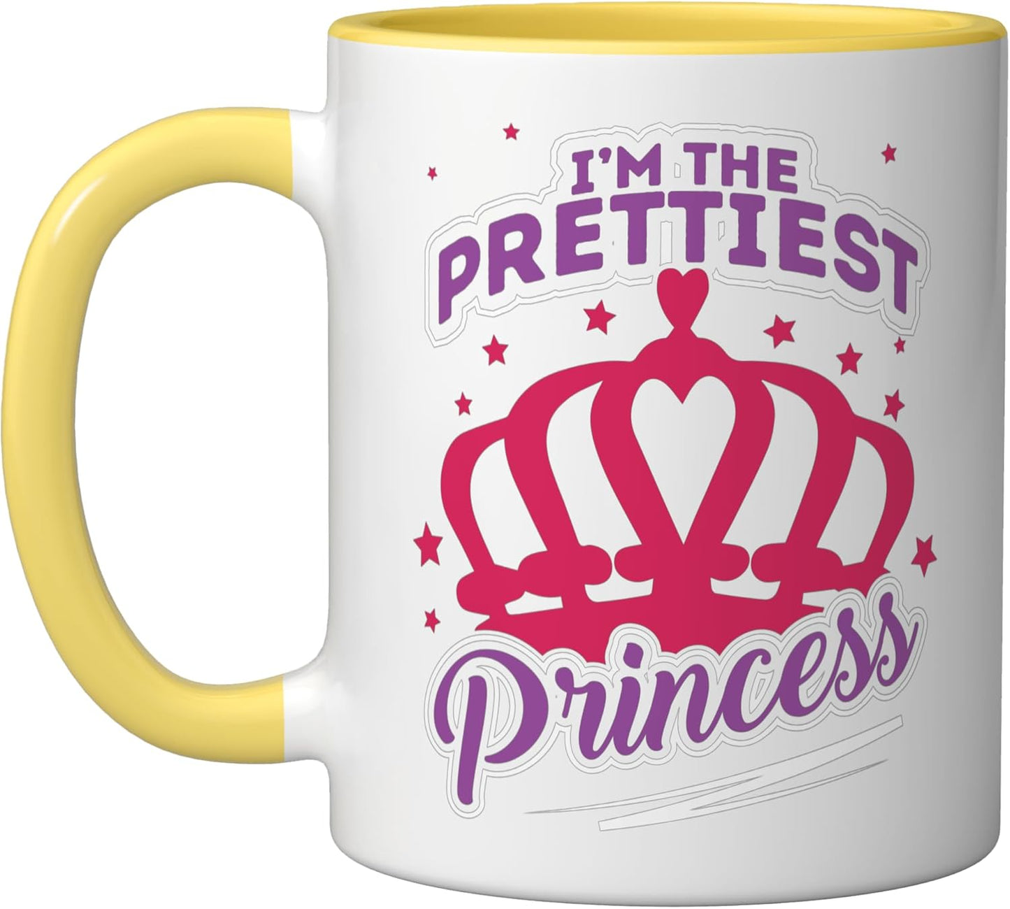 Taza de cerámica para princesa rosa Reina Bella con corona