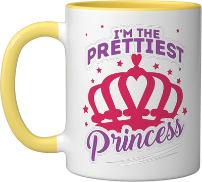 Taza de cerámica para princesa rosa Reina Bella con corona