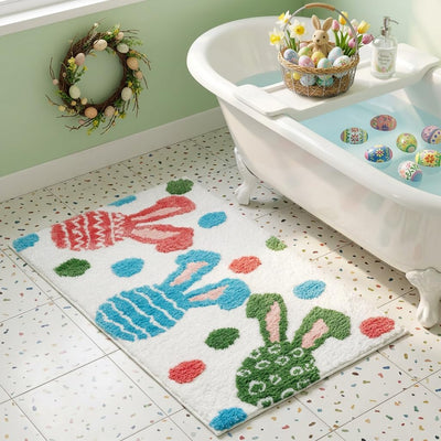 Tapete baño Pascua antideslizante felpa gruesa 31x20pulg