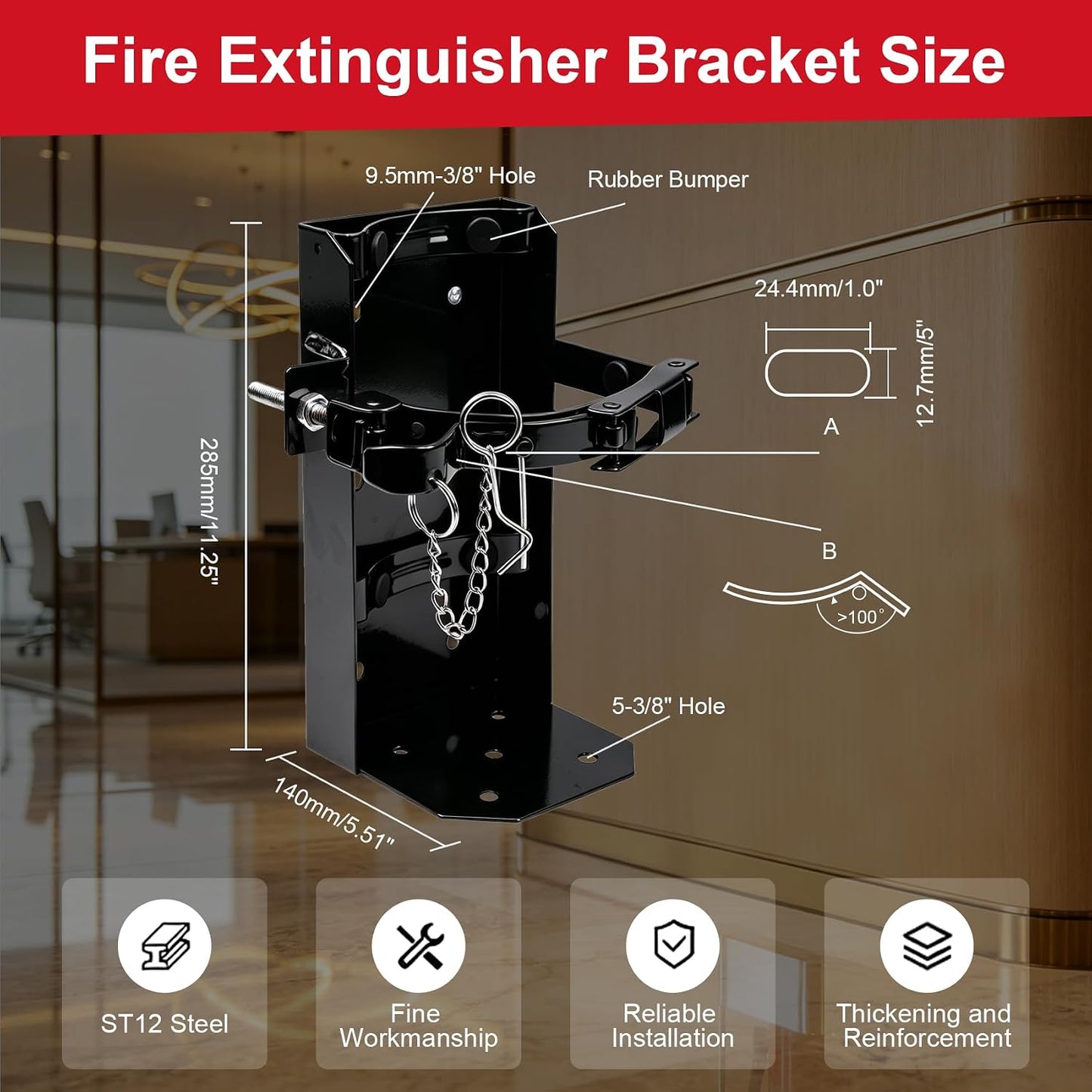 Soporte extintor CO2 seco 10lb para vehiculos y barcos