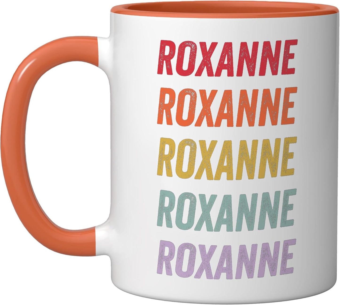 Taza cerámica Roxanne naranja/blanca