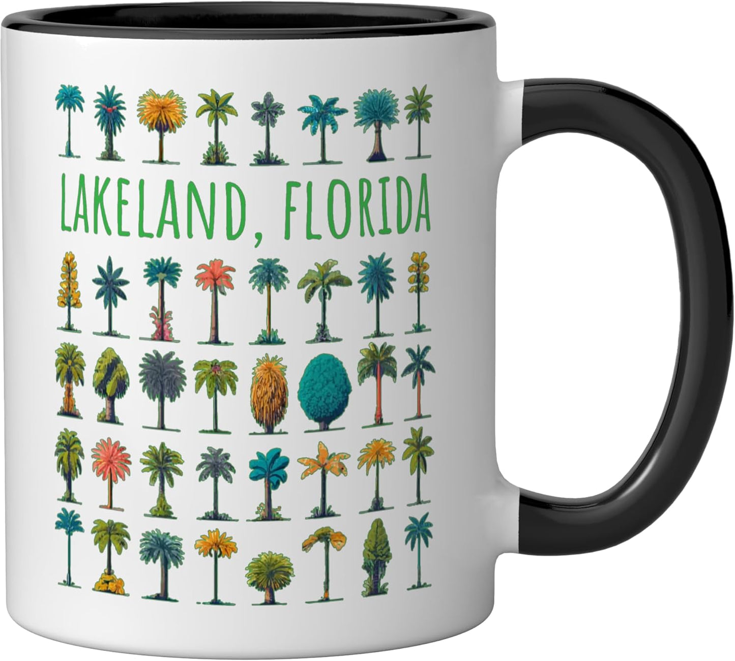 Taza Cerámica Diseño Palma Pino Negro/Blanco