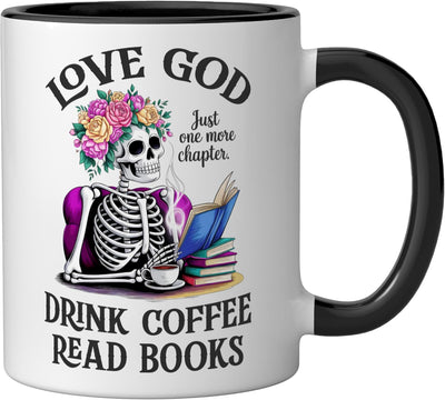 Taza cerámica vintage cristiana para amantes del café y libros