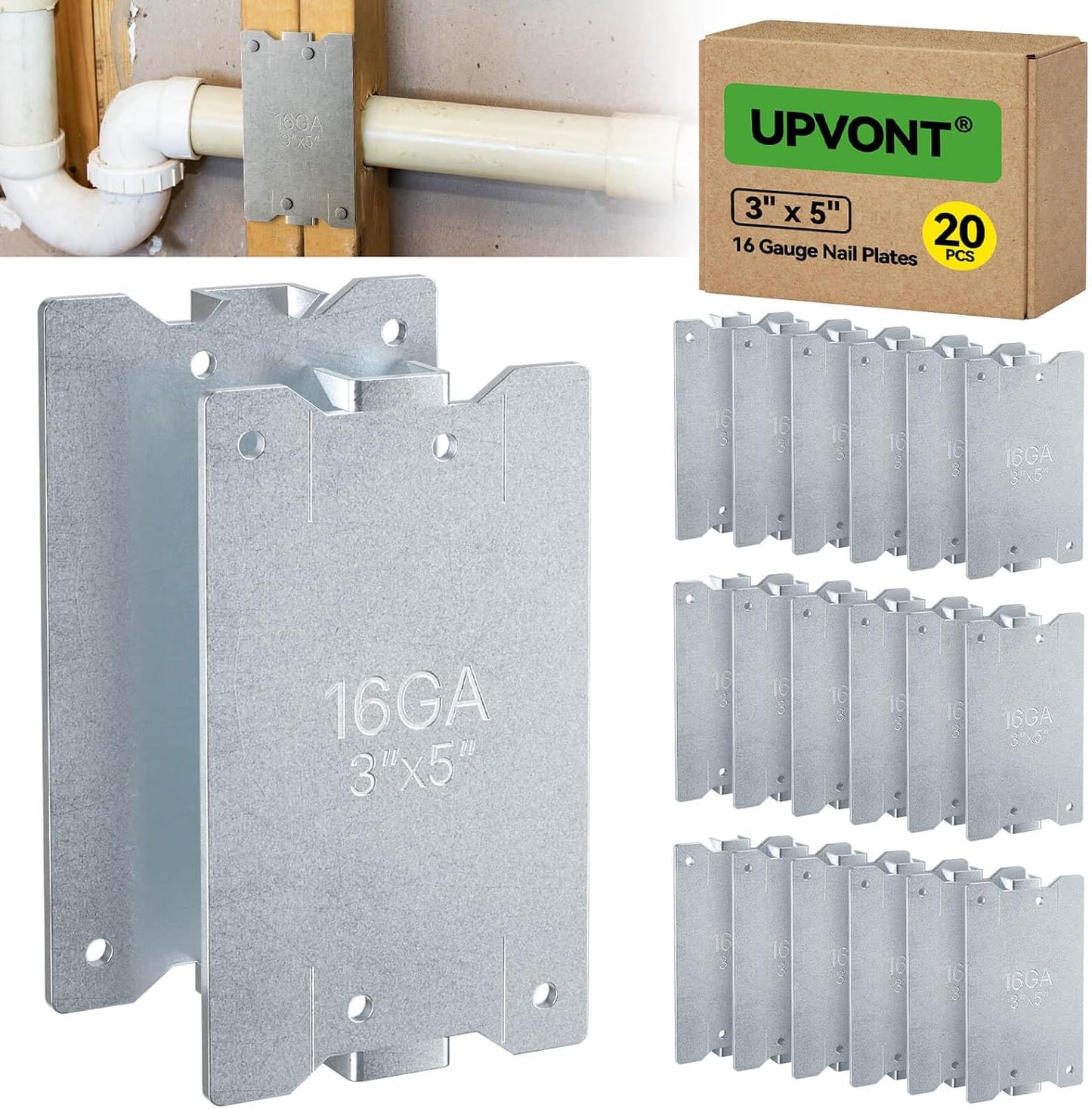 Placas uñas 3x5pulg para tachuelas madera y pernos