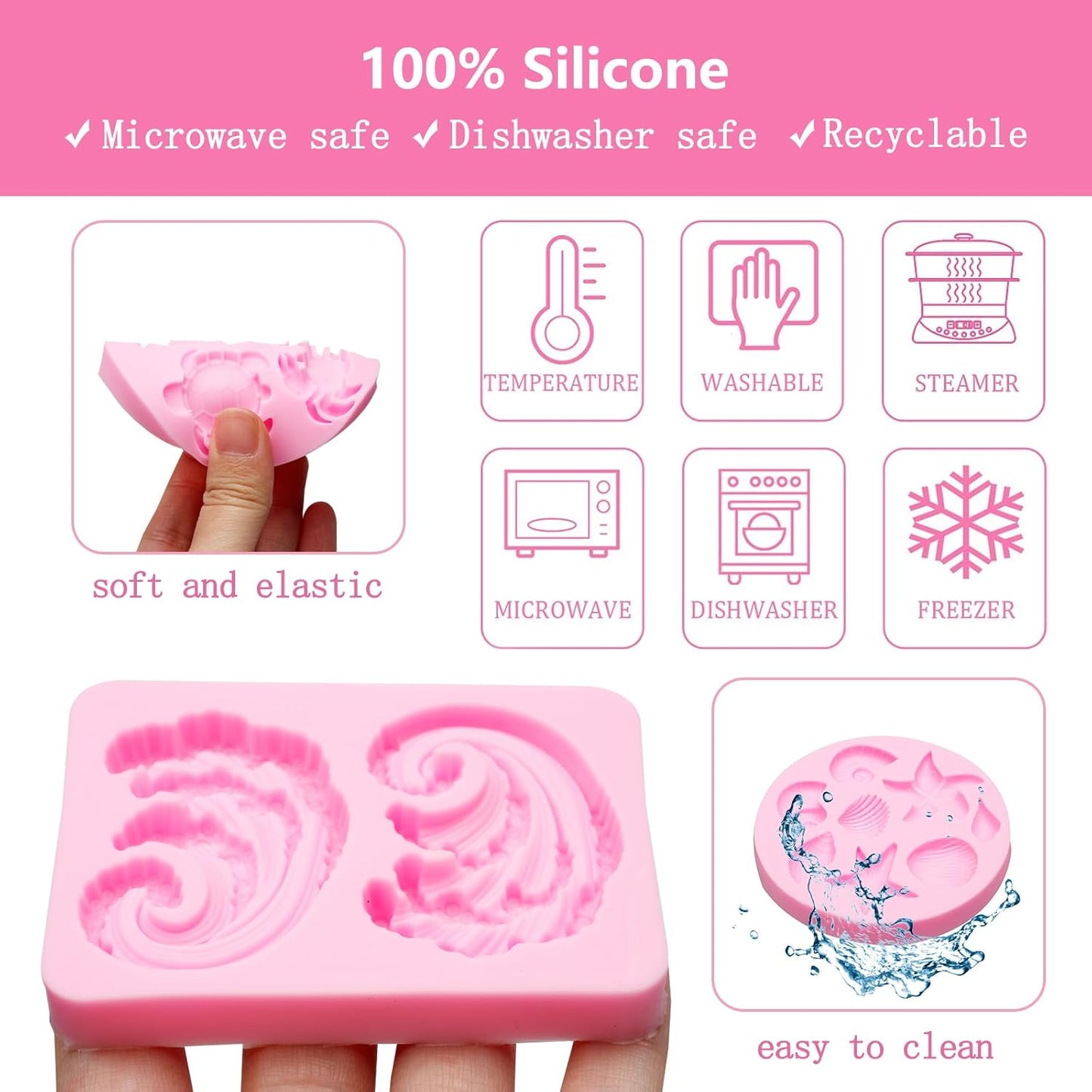 Moldes de silicona marinos para fondant y cupcakes