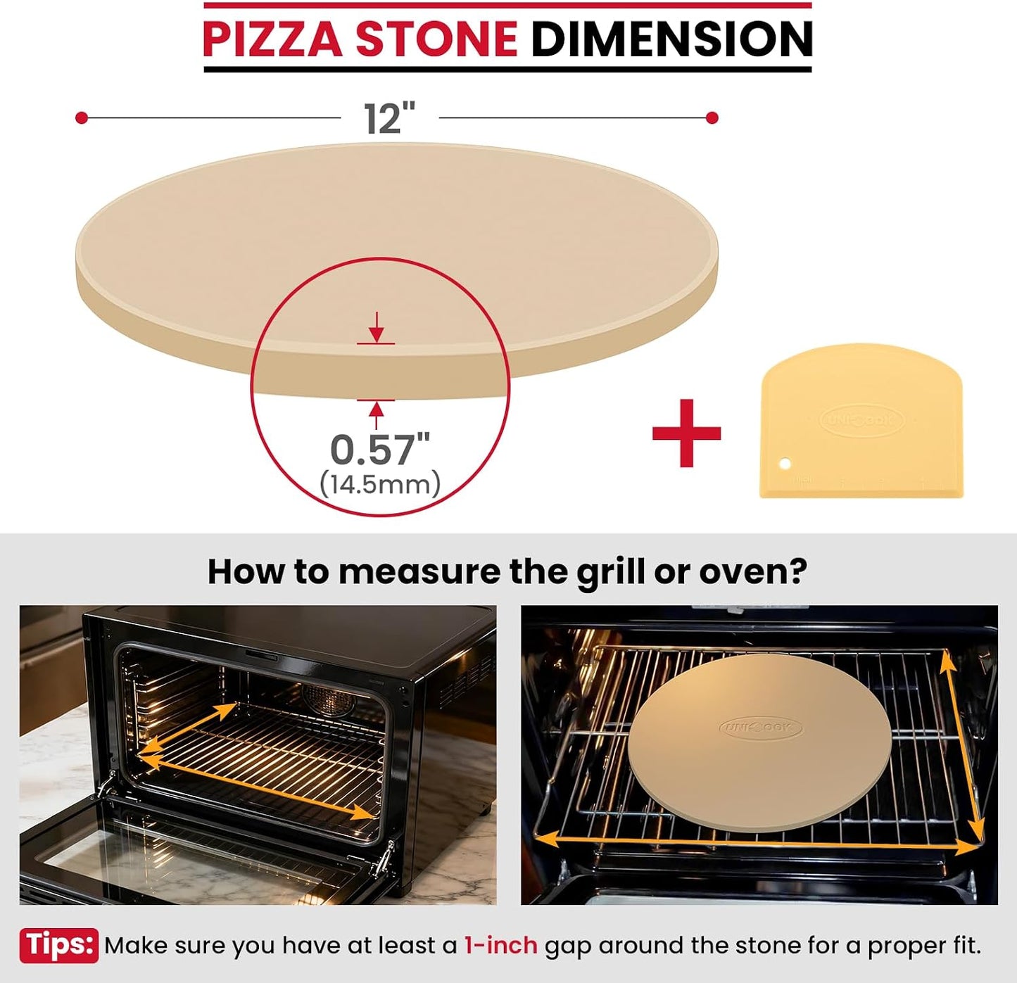 Piedra para hornear pizza 10-16pulg horno parrilla