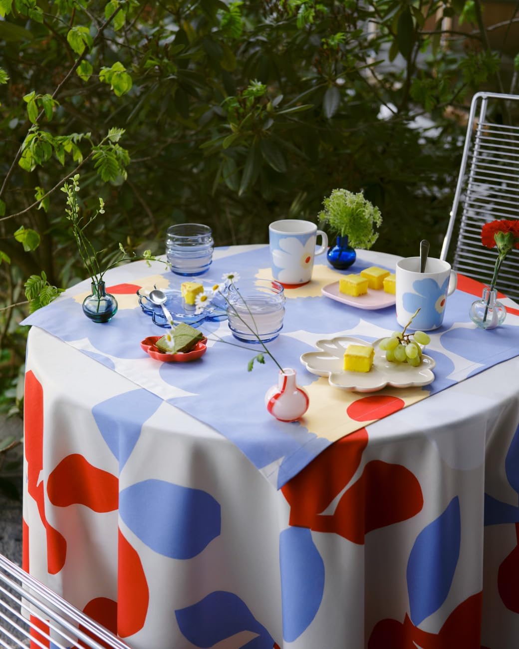 Vaso de vidrio moderno con base azul set 2 7oz