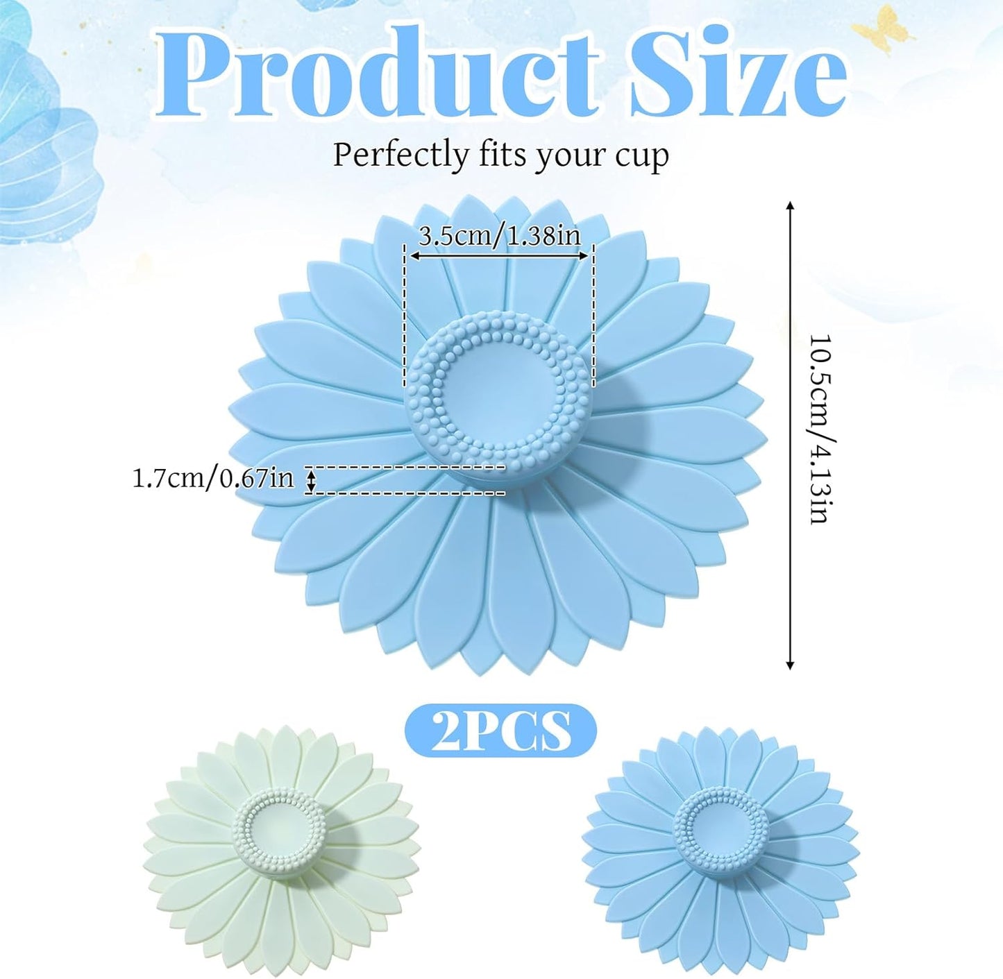 2 fundas silicona para tazas té café a prueba de polvo